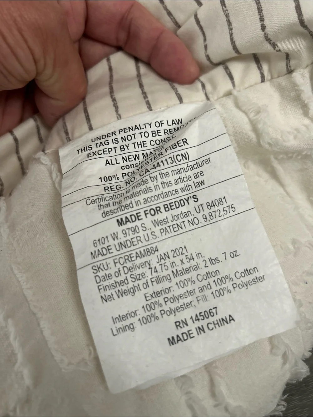 Beddy's Full Size *Bottom Only* Base Sheet White Modern
